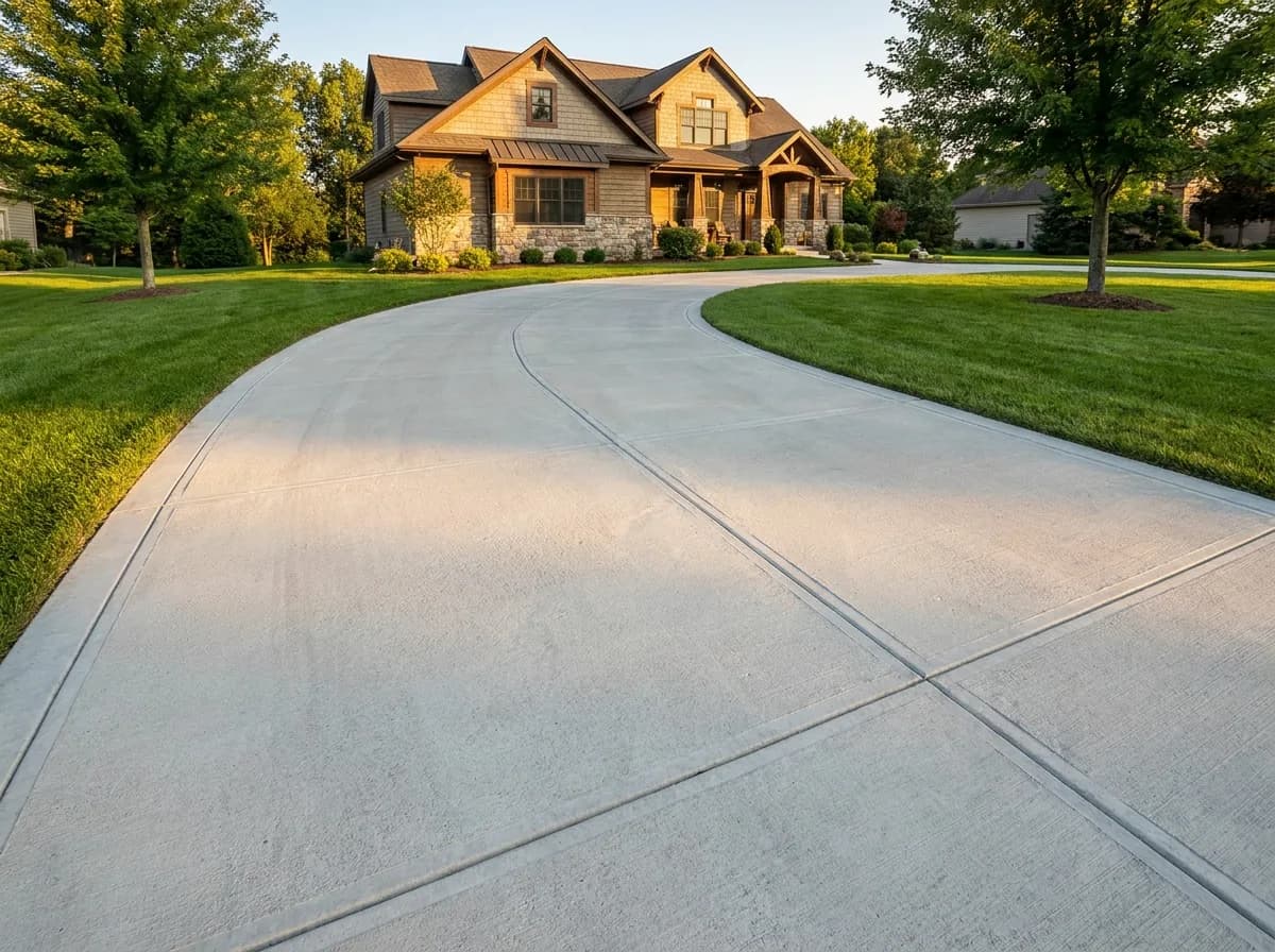 Residential concrete driveway